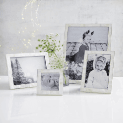 Image showing the Mother of Pearl Photograph frame, 5 x 7", White product.