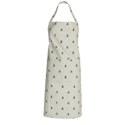 Image showing the Bees Linen Apron, Natural, Yellow product.