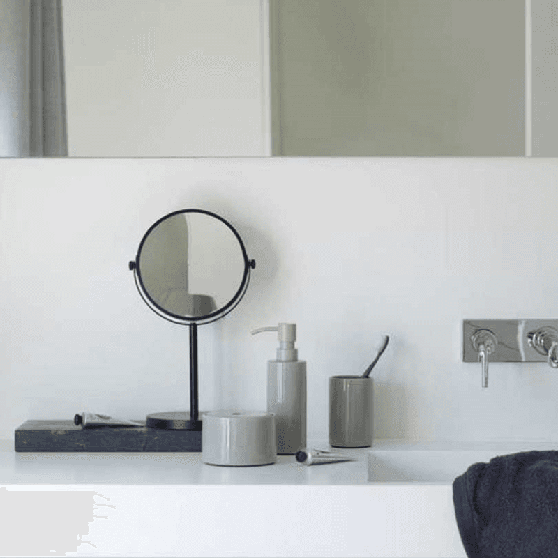 Beau Beauty Mirror, D19.5cm, White
