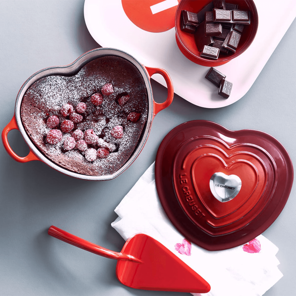 Heart Cast Iron Casserole, 25cm, Cerise