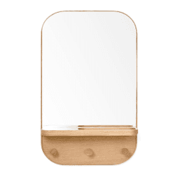 Image showing the Silent Butler Storage mirror, H73.5 x W41 x D13.5cm, Oak/Mirrored Glass product.