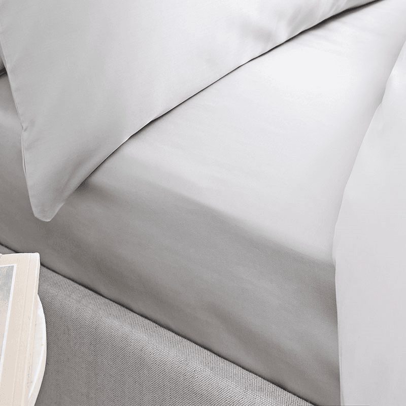 400Tc Cotton Sateen King Fitted Sheet, Dove Grey