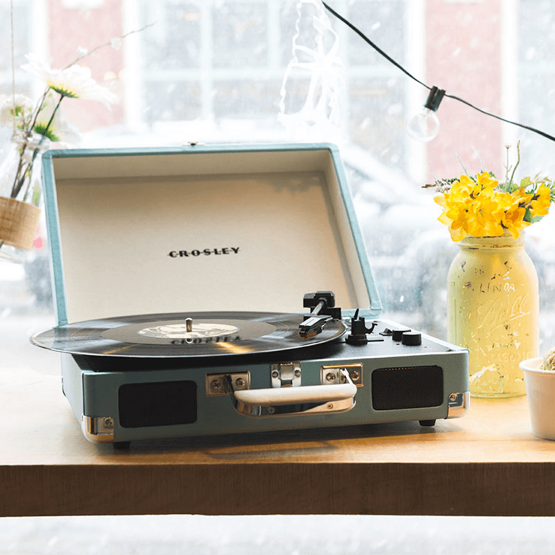 Cruiser Deluxe Plus Portable Turntable, Turquoise