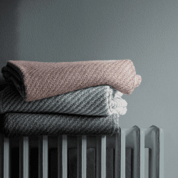Image showing the Diagonal Throw, H190cm x W130cm, White/Light Grey product.