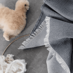 Image showing the Venice Throw, H190cm x W130cm, White/Grey Blue product.