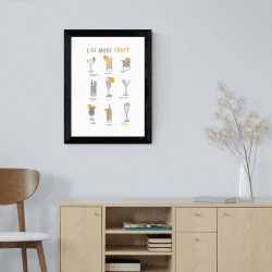 Image showing the Hanna Melin Eat More Fruit Art Print, H48 x W35.5cm, White product.