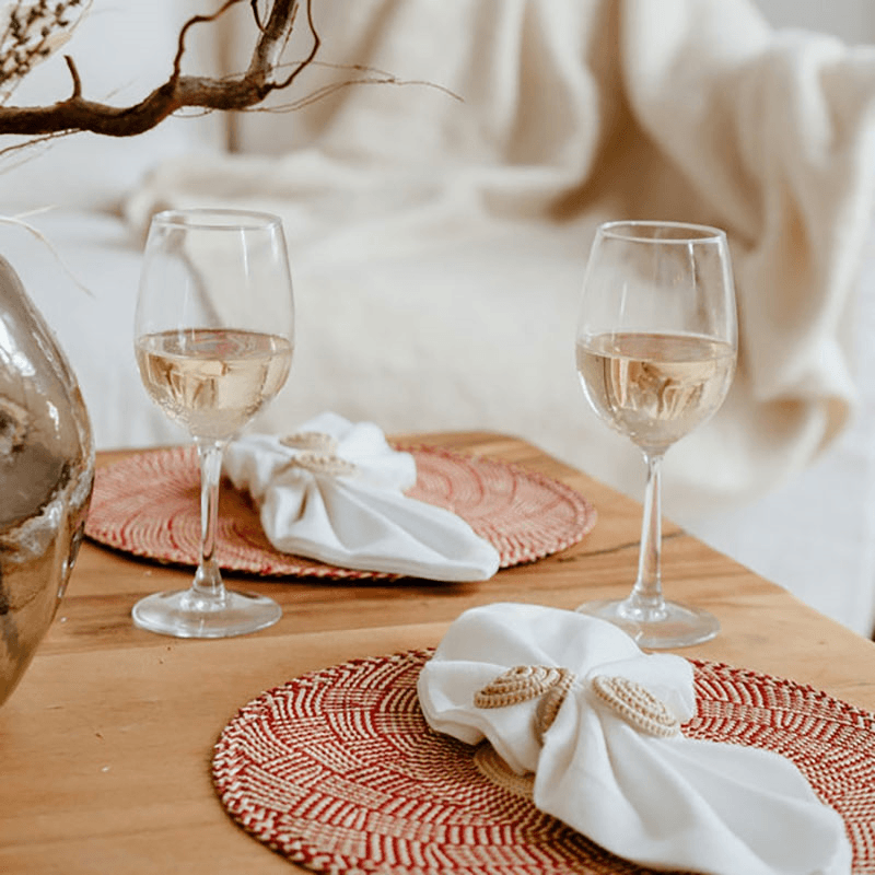 Nariño Set of 2 Woven Placemats, D39cm, Scarlet Red
