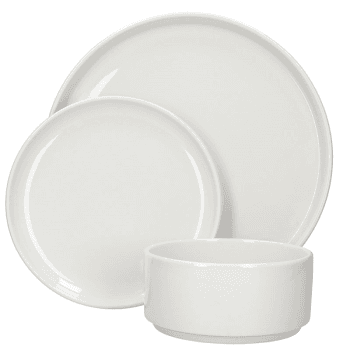 Image showing the Camberlie 12 Piece Porcelain Dinnerware Set, White product.
