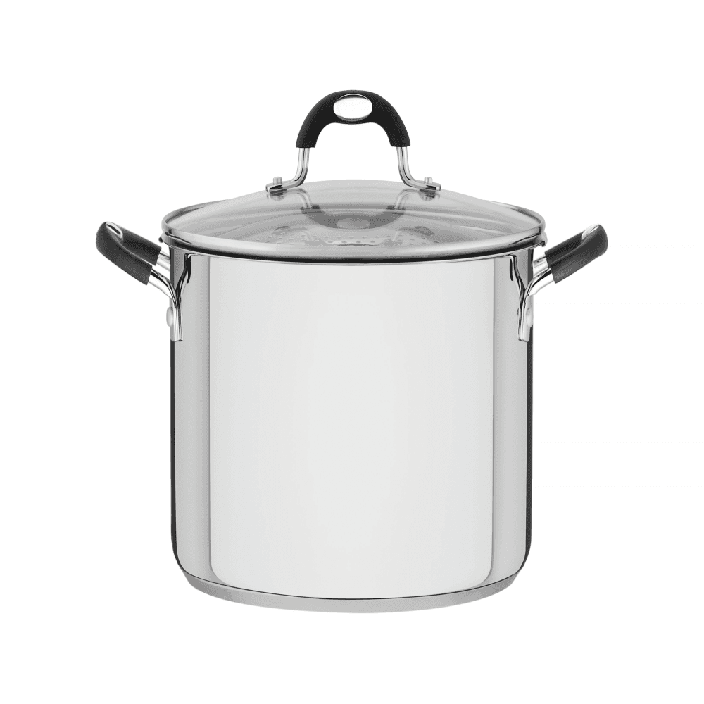 Solar Silicone stainless steel pasta cooker and glass lid, stainless steel, 24cm