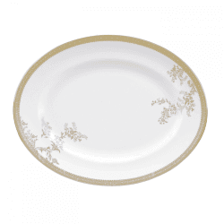 Image showing the Vera Wang - Lace Gold Oval dish, 35cm product.