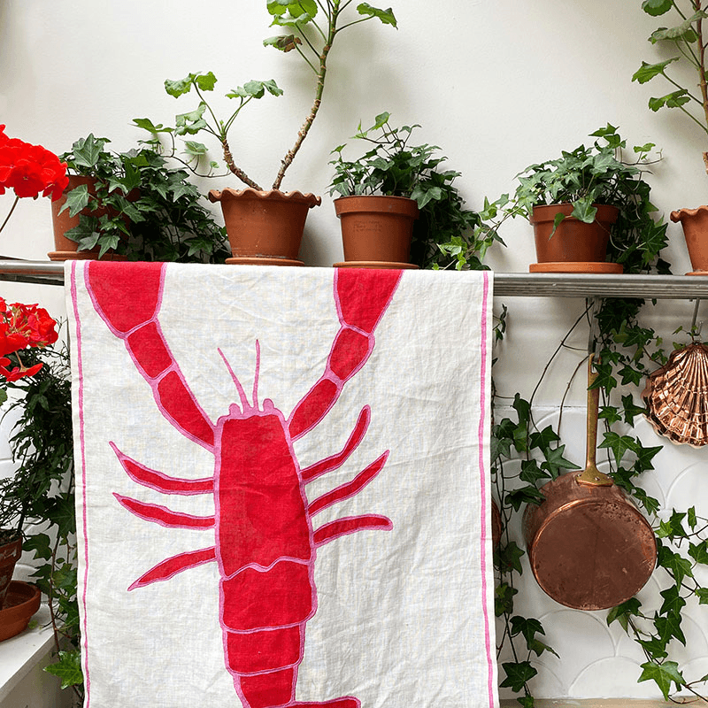 Lobster Tea Towel, 50 x 70cm, Red