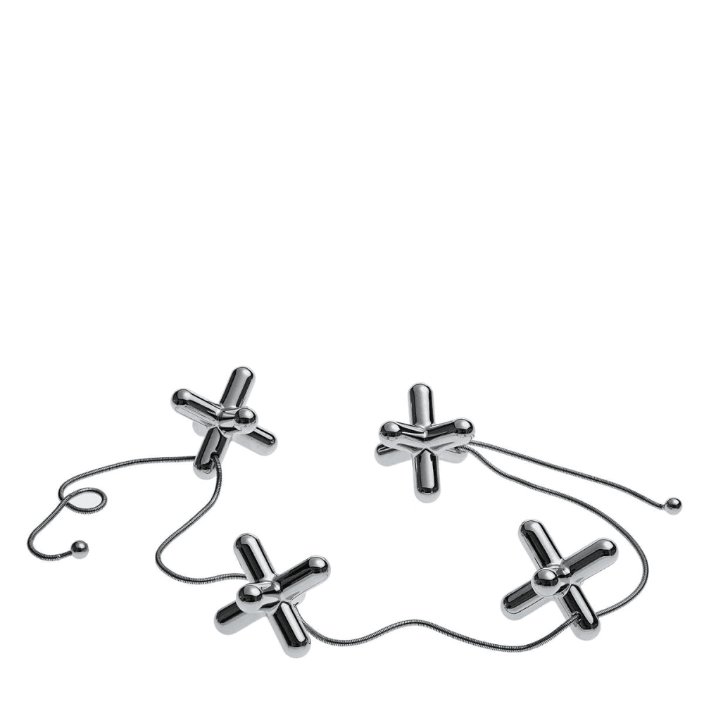 Tripod by Gabriele Chiave Trivet with adjustable elements, 60 x 3.2cm, Stainless Steel