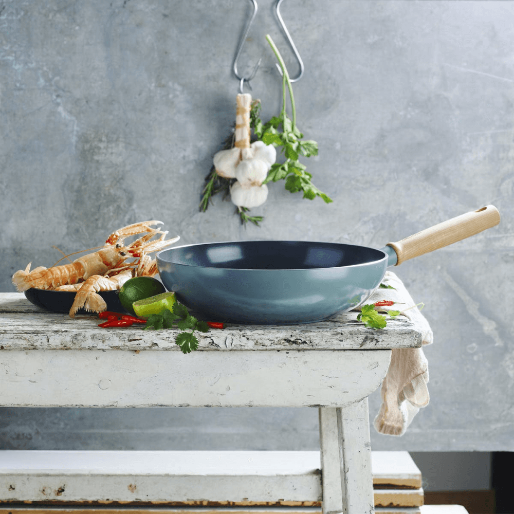 Mayflower Induction wok, 28cm, Green/Non-Stick
