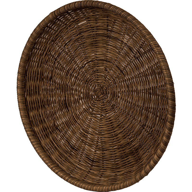 Pecan Rattan Round Tray, D43cm, Brown