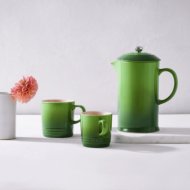 Stoneware Cafetiere with Metal Press, 1L, Bamboo Green