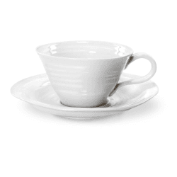 Image showing the Ceramics Set of 4 teacup and saucers, 30cl, White product.