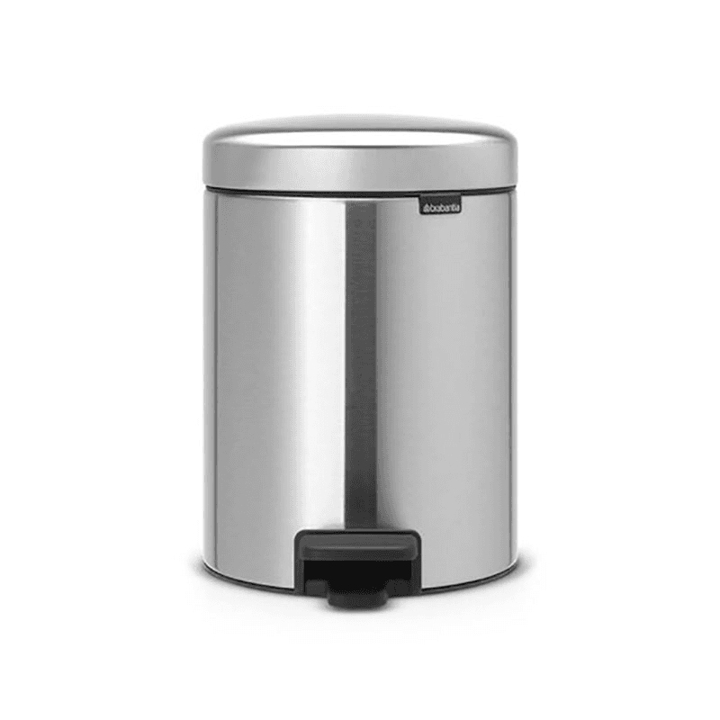newIcon Pedal bin, 5 litre, Matt Steel