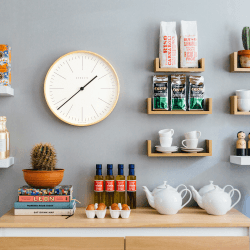 Image showing the Mr Clarke Wall clock, Dia40cm, Pale Wood Finish product.