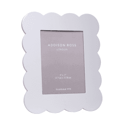 Image showing the Lacquered Scallop Photo Frame, 5 x 7", White product.