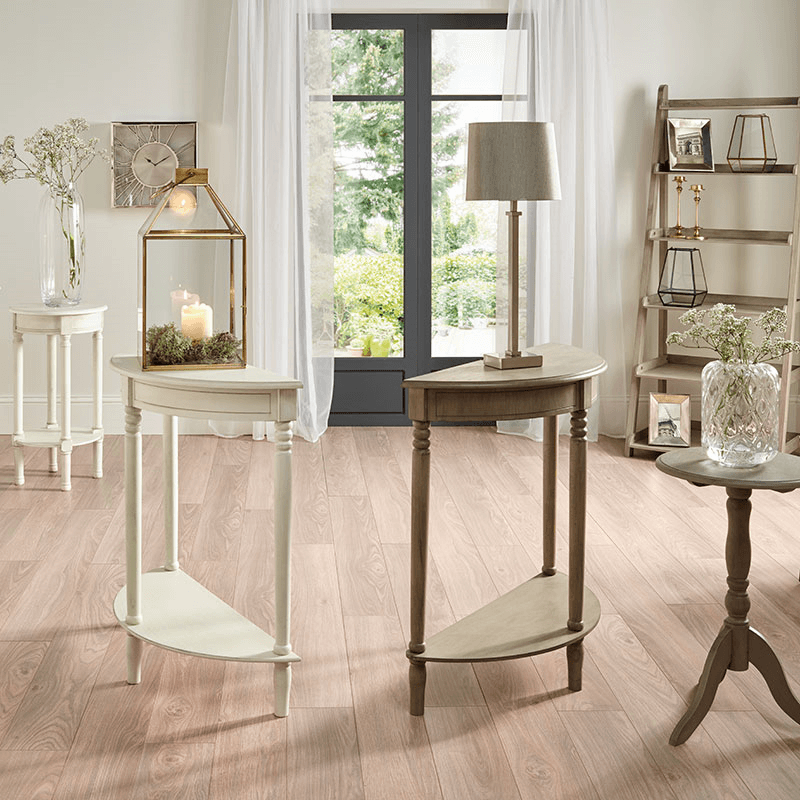 Heritage Half Moon Console Table, Elizabeth White