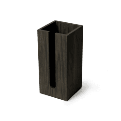 Image showing the Mezza Loo roll holder box, H33.5 x W15.5 x D15.5cm, Dark brown product.