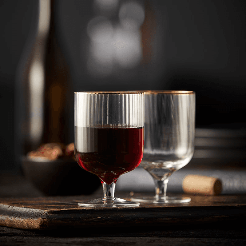 Palermo Set of 4 Wine Glasses, 300ml, Gold