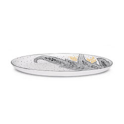 Image showing the Artisanne Noir Serving Platter, L32 x W18cm, Monochrome product.