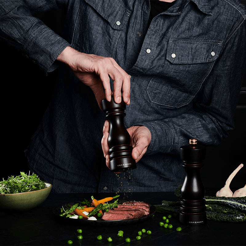 London Salt & Pepper Mills, 180mm, Chocolate Wood