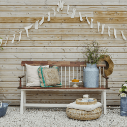 Image showing the Broadway Garden Bench, H89 x W160cm, Brown/Cream product.