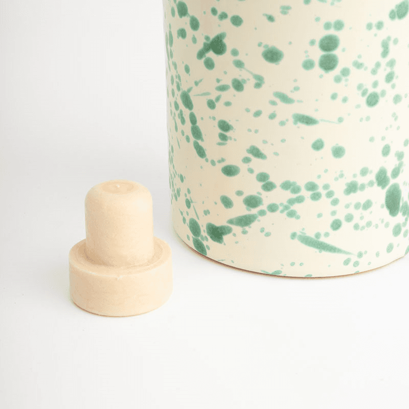 Splatter Ceramic Bottle, 750ml, Pistachio