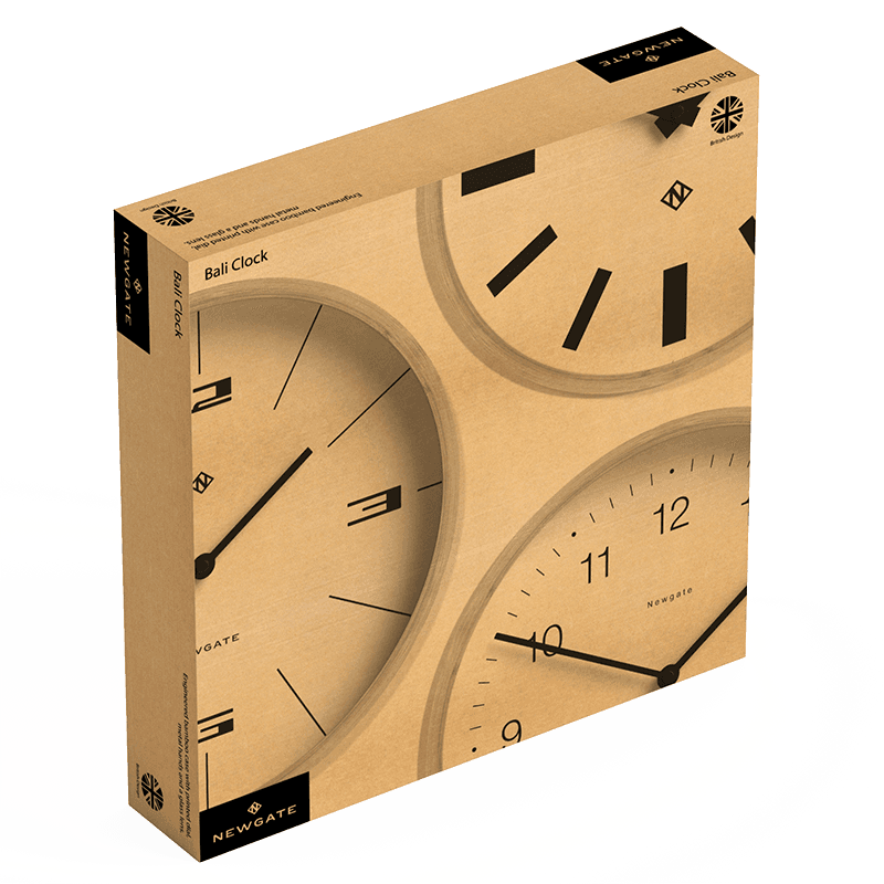 Bali Wall Clock Mongoose Dial, 30cm, Light Bamboo