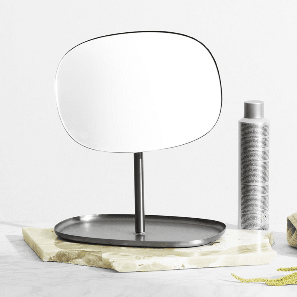 Flip Vanity Mirror L28 x D19.4 x H34.5 Grey, Grey