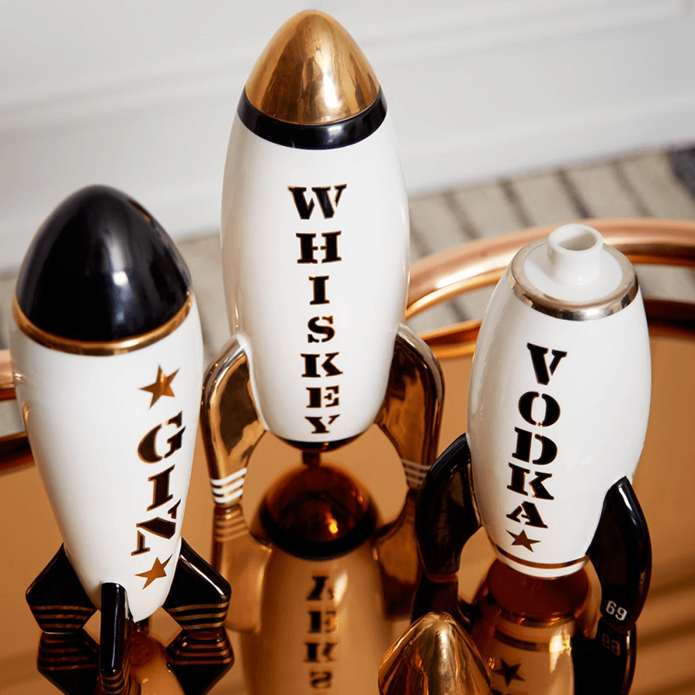 Rocket Gin Decanter, Black & White