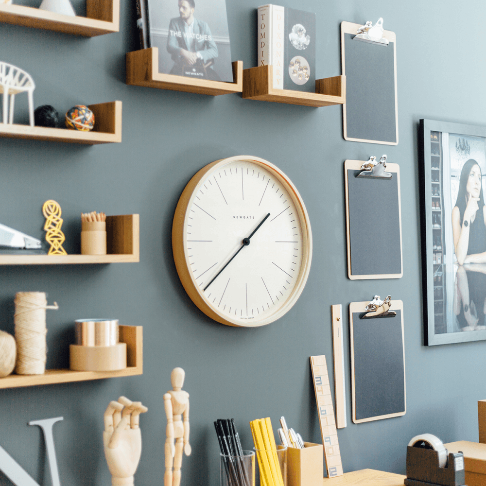 Mr Clarke Wall clock, Dia40cm, Pale Wood Finish