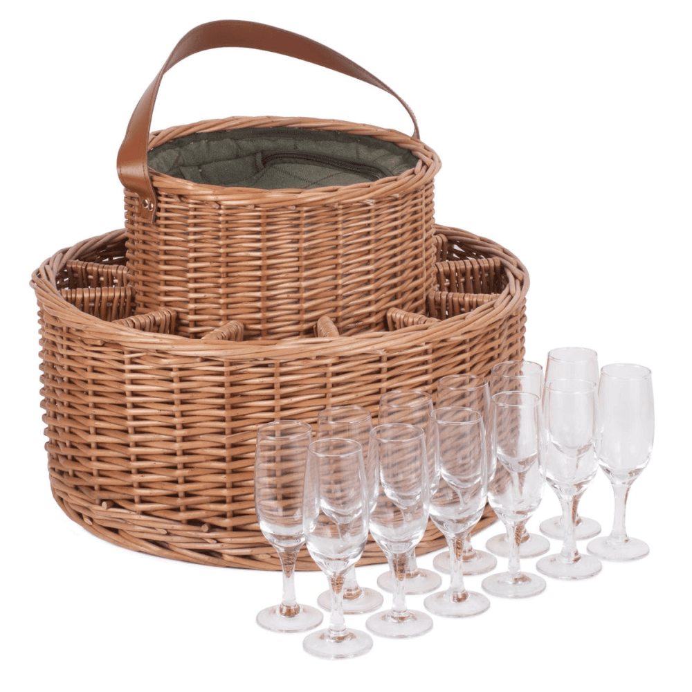 Green Tweed Chilled Garden Party Basket, Brown