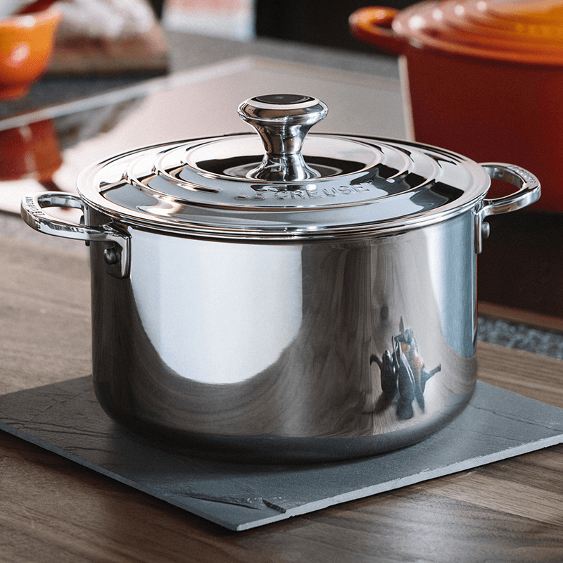 Signature Uncoated Stockpot with lid, 24cm, Stainless Steel