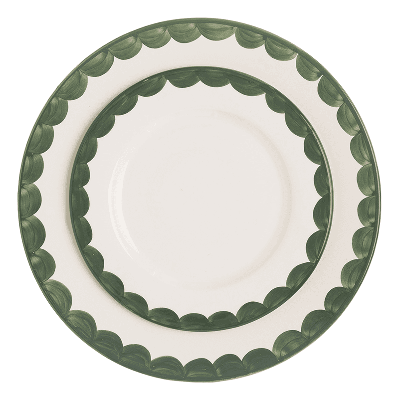 Scallop Dinner Plate Set of 2, D28cm, Green