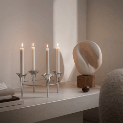 Image showing the Bloom Botanica Candleholder, H15 x W34 cm, Silver product.