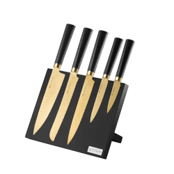 Image showing the Titan 6 Piece Knife Block, Gold product.