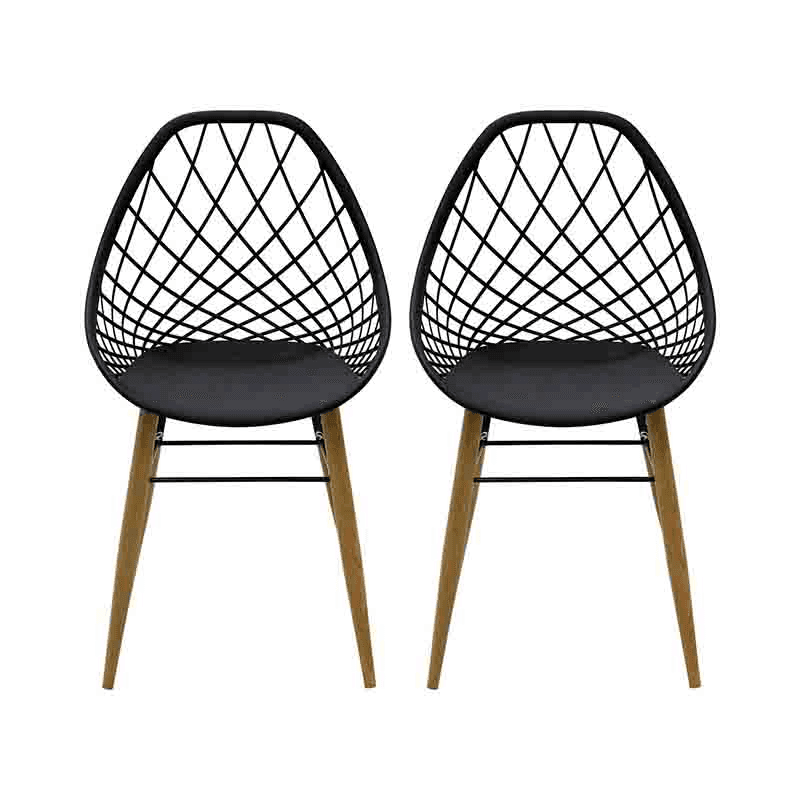 Philo Set of 2 Chairs, Black