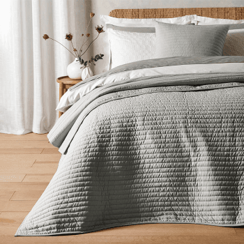 Image showing the Quilted Lines Bedspread 220X230, Silver Grey product.