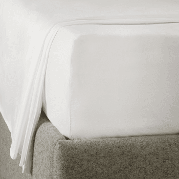 Image showing the Essentials - 200 Thread Count Egyptian Cotton King fitted sheet, W150 x L200 x D30cm, White product.