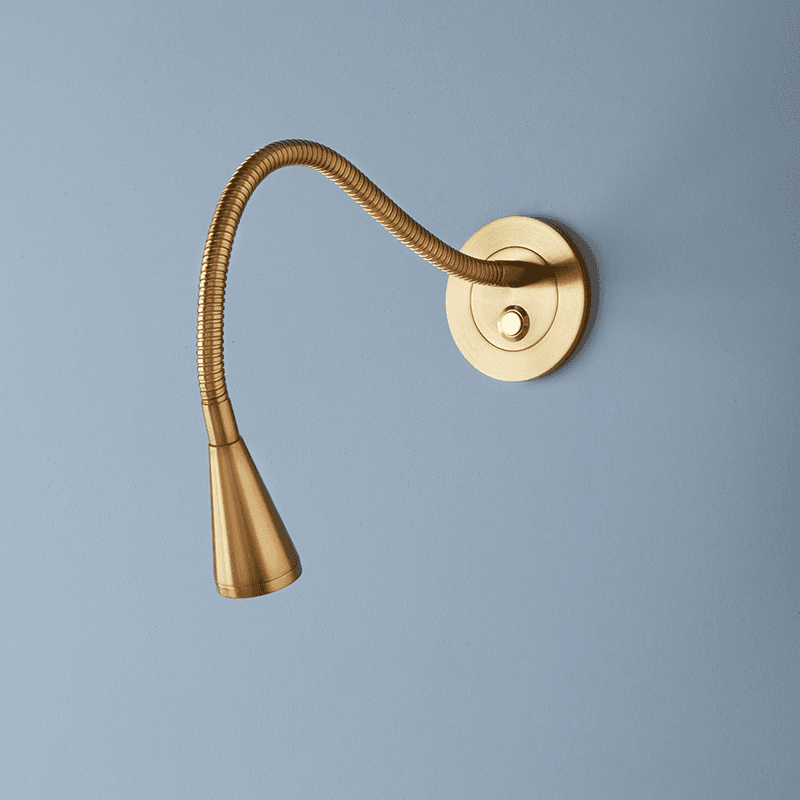 Limber Wall Light Fixture Only, H8cm x W8cm x D36.5cm, Antique Brass