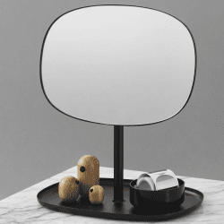 Image showing the Flip Vanity Mirror L28 x D19.4 x H34.5cm Black, Black product.