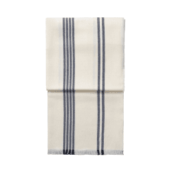 Image showing the Lines Throw, H190cm x W130cm, White/Dark Blue product.