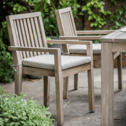 Image showing the Porthallow Set of 2 Dining Chairs with Arms, Natural product.