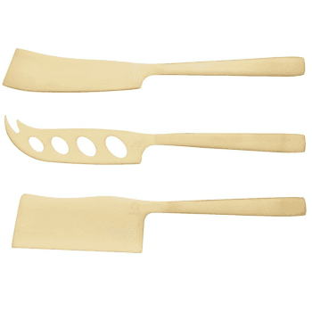 Image showing the Set of 3 cheese knife set, Brass product.