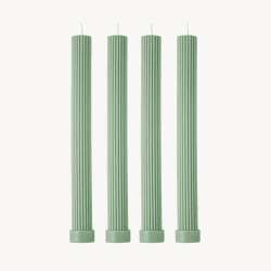 Image showing the Roma Set of 4 Dinner Candles, H27cm, Jade Green product.