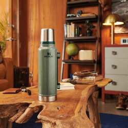 Image showing the Classic Vacuum bottle, 1 litre, Hammertone Green product.
