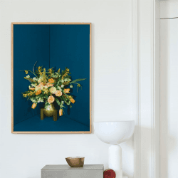 Image showing the Blomst 05 Art Print, 50 x 70cm, Petrol product.